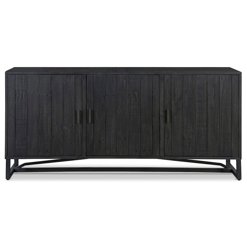 Reclaimed Pine Sideboard - Natural Wood - Metal Base - 68" Wide