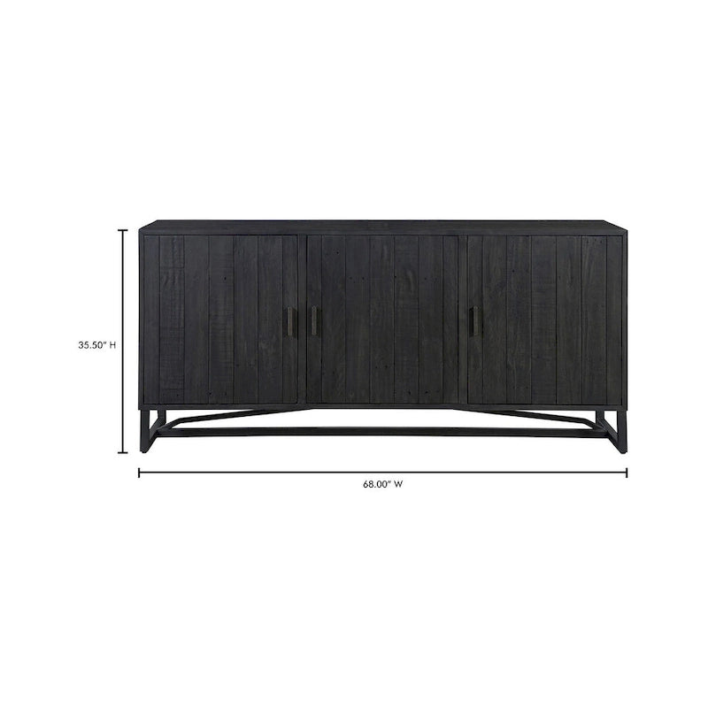 Reclaimed Pine Sideboard - Natural Wood - Metal Base - 68" Wide