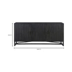 Reclaimed Pine Sideboard - Natural Wood - Metal Base - 68" Wide