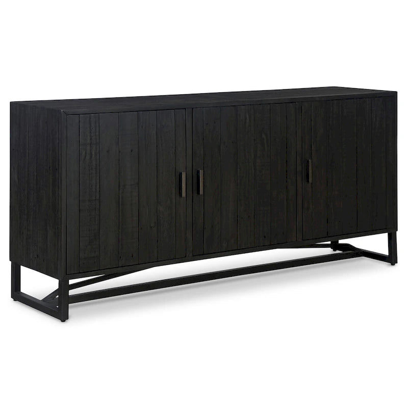 Reclaimed Pine Sideboard - Natural Wood - Metal Base - 68" Wide