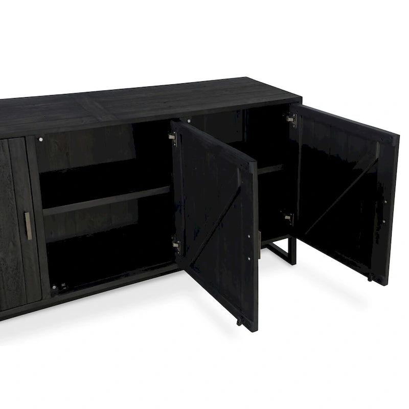 Reclaimed Pine Sideboard - Natural Wood - Metal Base - 68" Wide