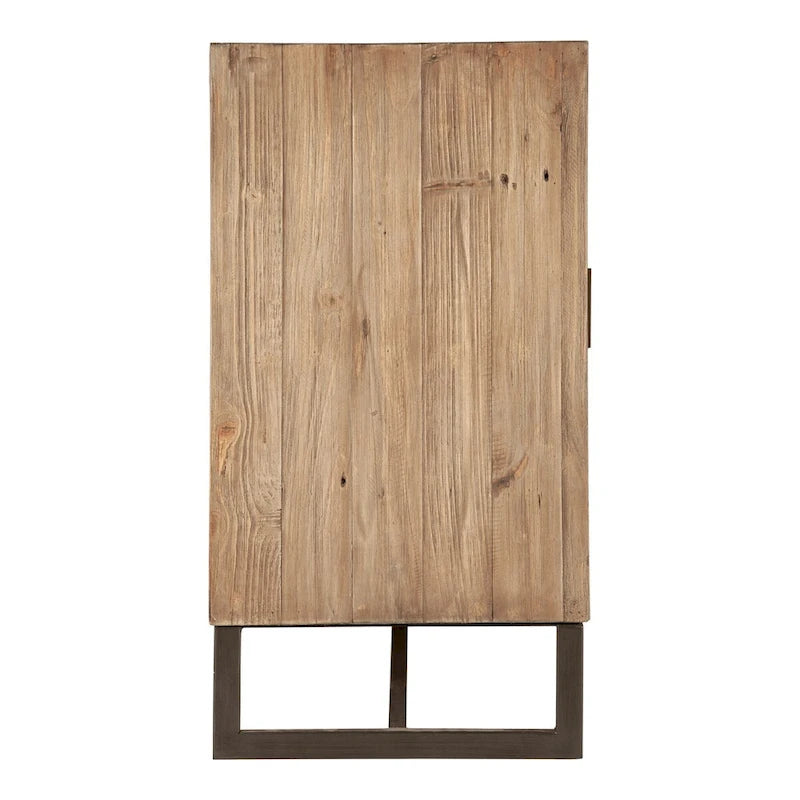 Reclaimed Pine Sideboard - Natural Wood - Metal Base - 68" Wide
