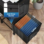Mobile File Cabinet - 3 Drawers - Wood Top - Steel Frame - Rolling