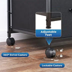 Mobile File Cabinet - 3 Drawers - Wood Top - Steel Frame - Rolling