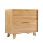 White and Wood Tone Multi-Drawer Storage Cabinet