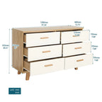 White and Wood Tone Multi-Drawer Storage Cabinet