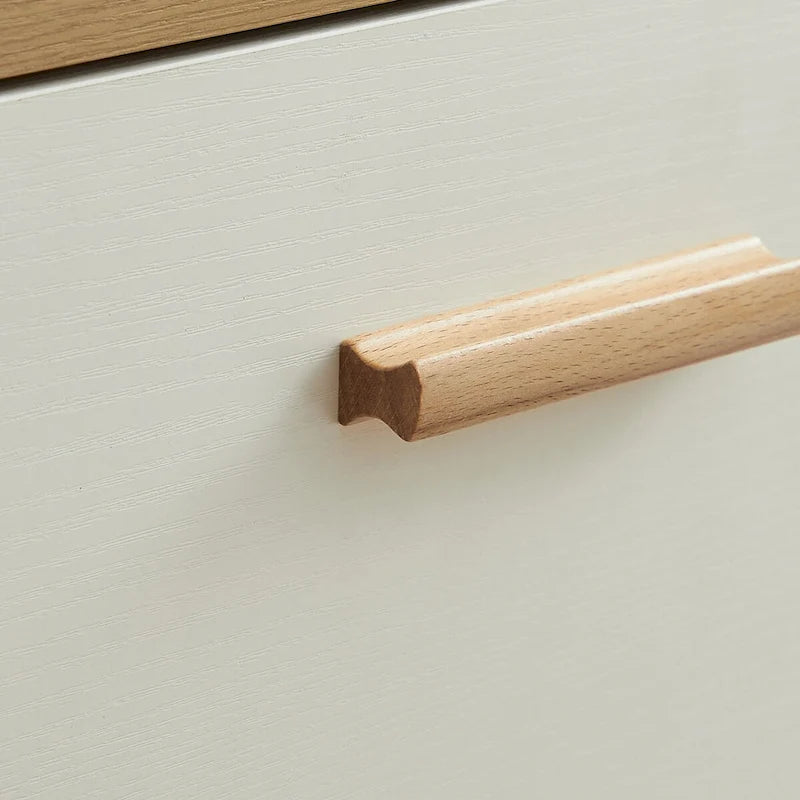 White and Wood Tone Multi-Drawer Storage Cabinet