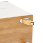 White and Wood Tone Multi-Drawer Storage Cabinet