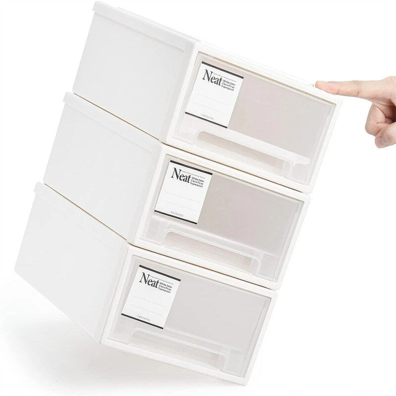 Clear Drawer Organizer Box 6 Quart 3-Pack