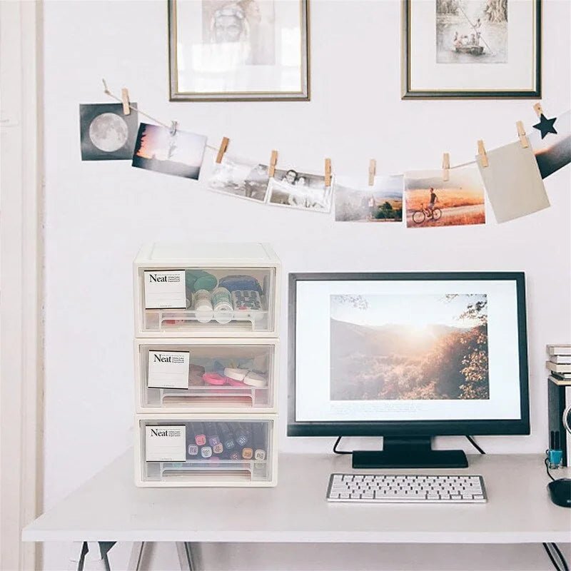 Clear Drawer Organizer Box 6 Quart 3-Pack