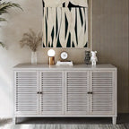 White Wash 4-Door Shutter Sideboard Cabinet