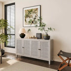 White Wash 4-Door Shutter Sideboard Cabinet