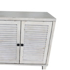 White Wash 4-Door Shutter Sideboard Cabinet