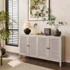 Accent Cabinet 4 Shutter Door Wooden Cabinet Sideboard Buffet Cabinet