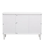 Wood Veneer Cabinet - 3 Doors - Metal Handles - Cedar Legs