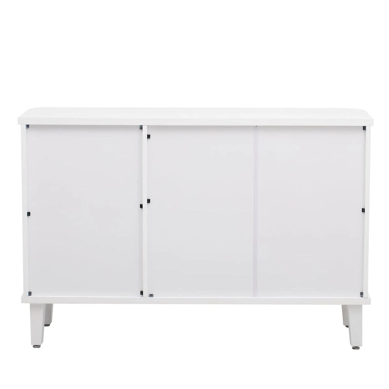 Wood Veneer Cabinet - 3 Doors - Metal Handles - Cedar Legs