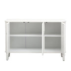Wood Veneer Cabinet - 3 Doors - Metal Handles - Cedar Legs