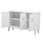 Wood Veneer Cabinet - 3 Doors - Metal Handles - Cedar Legs