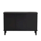 Wood Veneer Cabinet - 3 Doors - Metal Handles - Cedar Legs