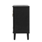 Wood Veneer Cabinet - 3 Doors - Metal Handles - Cedar Legs