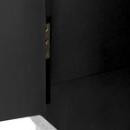 Wood Veneer Cabinet - 3 Doors - Metal Handles - Cedar Legs