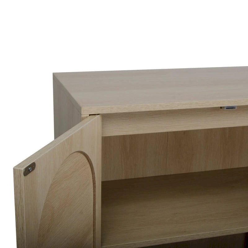 Natural Rattan Tall Storage Cabinet with Metal Legs