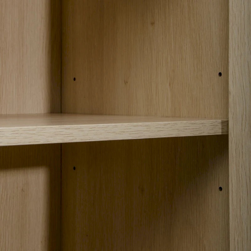 Natural Rattan Tall Storage Cabinet with Metal Legs
