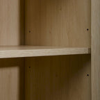 Natural Rattan Tall Storage Cabinet with Metal Legs