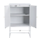 Natural Rattan Tall Storage Cabinet with Metal Legs