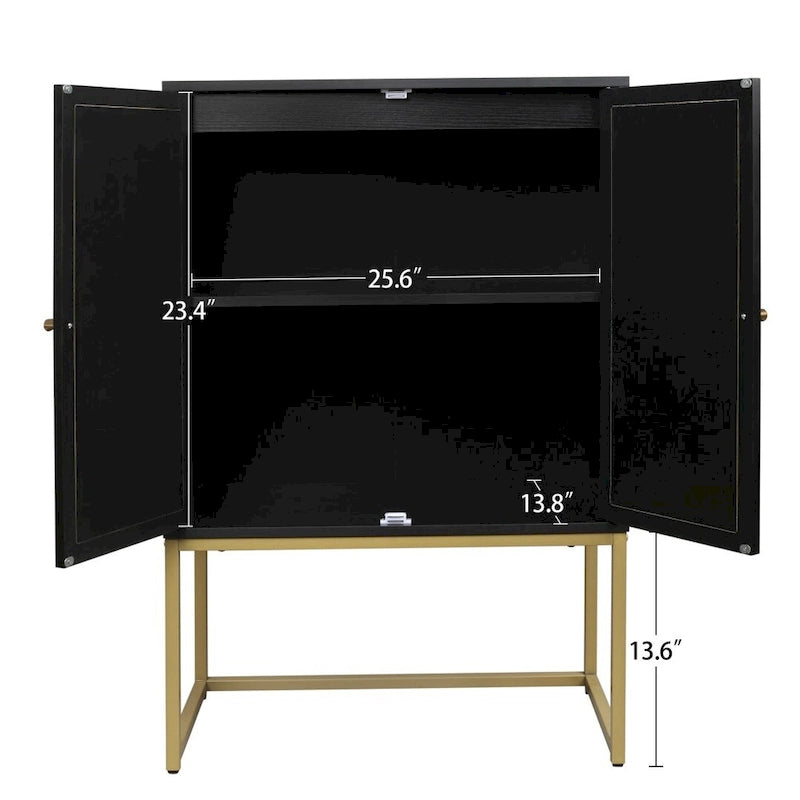 Natural Rattan Tall Storage Cabinet with Metal Legs