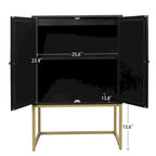 Natural Rattan Tall Storage Cabinet with Metal Legs