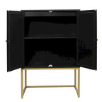 Natural Rattan Tall Storage Cabinet with Metal Legs