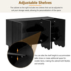 White Shoe Cabinet with Wave Pattern Doors - 31.5" Wide