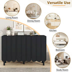 White Shoe Cabinet with Wave Pattern Doors - 31.5" Wide