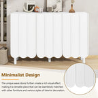 White Shoe Cabinet with Wave Pattern Doors - 31.5" Wide