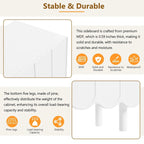 White Shoe Cabinet with Wave Pattern Doors - 31.5" Wide