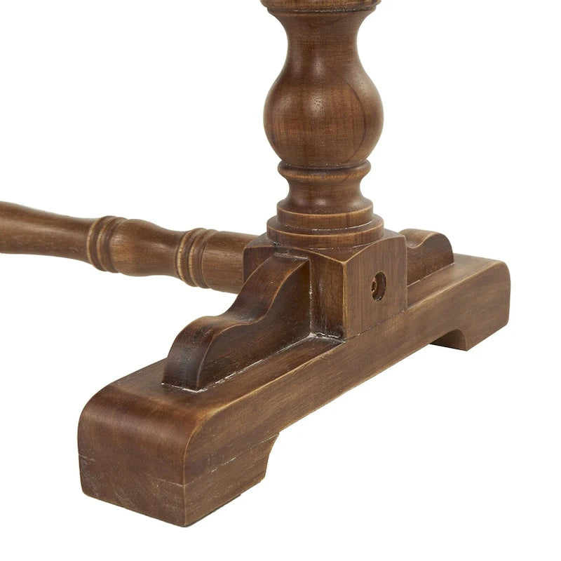 Cream Fabric Bench with Brown Turned Legs - Seats 2