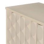 4-Door Sideboard - Convex Geometric Pattern - Silver Handles - MDF