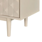 4-Door Sideboard - Convex Geometric Pattern - Silver Handles - MDF