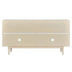 4-Door Sideboard - Convex Geometric Pattern - Silver Handles - MDF