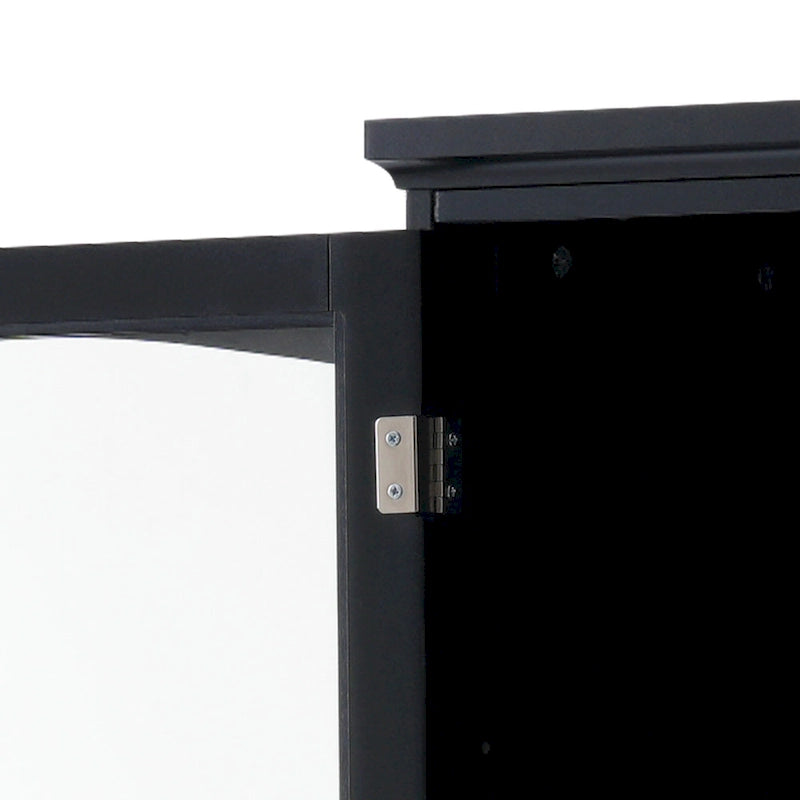 Tall Bathroom Storage Cabinet with Glass Doors