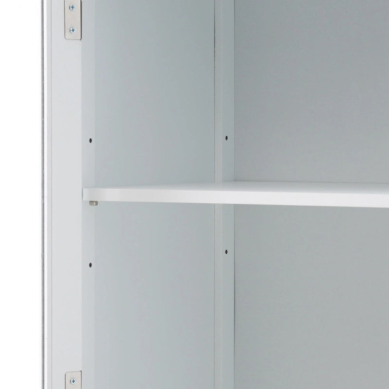 Tall Bathroom Storage Cabinet with Glass Doors